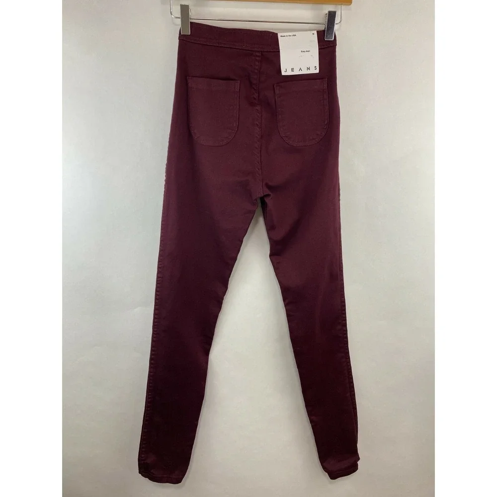 American Apparel Womens Skinny Pockets Burgundy Jeans Size Medium‎